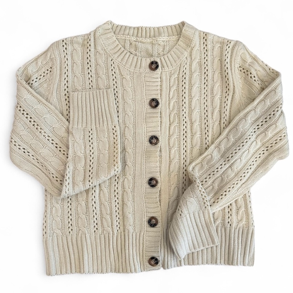 NEW Cabled Cardigan Sweater NEW - Picture 2 of 9